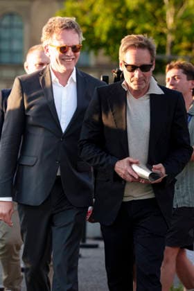 Christoph Gröner und David Duchovny beim Photocall zur Verleihung des CineMerit Awards auf dem 43. Filmfest München 2026 in der Hochschule für Fernsehen und Film. München, 04.07.2026 *** Christoph Gröner and David Duchovny at the photocall for the CineMerit Awards ceremony at the 43rd Munich Film Festival 2026 at the University of Television and Film Munich, July 4, 2026 Foto:xN.xKolinzx xFuturexImagex duchovny_6706