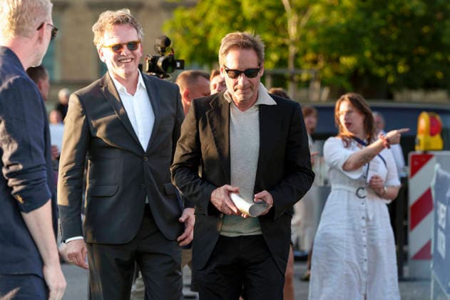 Christoph Gröner und David Duchovny beim Photocall zur Verleihung des CineMerit Awards auf dem 43. Filmfest München 2026 in der Hochschule für Fernsehen und Film. München, 04.07.2026 *** Christoph Gröner and David Duchovny at the photocall for the CineMerit Awards ceremony at the 43rd Munich Film Festival 2026 at the University of Television and Film Munich, July 4, 2026 Foto:xN.xKolinzx xFuturexImagex duchovny_6708
