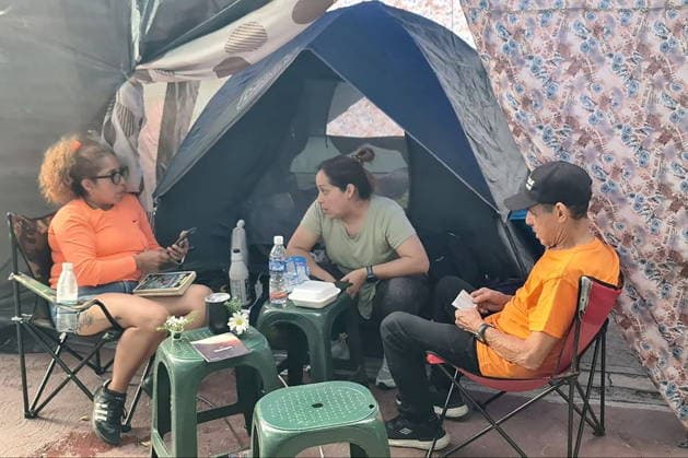 VENEZUELA, CARACAS - JULY 5, 2026: A tent camp provides temporary accommodation to victims of the June 24 earthquakes Caracas Venezuela  - ZUMAt113 20260705_zaa_t113_074 Copyright: xMikhailxMakeyevx