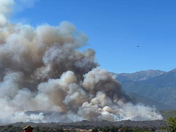 Firefighters Battle Huge Fire Near Montalba-le-Chateau - Trevillach A huge fire breaks out on the territory of the commune of Trevillach, on the outskirts of Montalba-le-Chateau in the Pyrenees-Orientales, about 35 kilometres from Perpignan, France on July 5, 2026, as firefighters with their vehicles and helicopters, including an AS350 Ecureuil, intervene to try to extinguish the enormous blaze. Photo by Geyres-Castoldi ABACAPRESS.COM Trévillach France  Copyright: xCastoldixIsabelle ABACAx