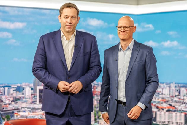 Lars Klingbeil im Interview mit Matthias Deiss Sommer Interview, Bericht aus Berlin. Lars Klingbeil (SPD), Bundesfinanzminister stellt sich den Fragen von Moderator Matthias Deiss, am 5. Juli 2026 im ARD-Hauptstadtstudio. Berlin Deutschland ARD-Hauptstadtstudio *** Lars Klingbeil in an interview with Matthias Deiss: Summer Interview, Report from Berlin—Lars Klingbeil (SPD), Federal Minister of Finance, answers questions from host Matthias Deiss on July 5, 2026, at the ARD Capital Studio in Berlin, Germany. ARD Capital Studio