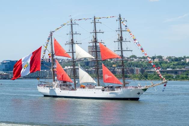 RECORD DATE NOT STATED New York City Celebrates 4th Of July (NEW) New York City Celebrates 4th Of July. July 04, 2026, New York, New York, USA: The BAP Union (Peru) sails during the Sail4th 250 Tall Ships Parade along the Hudson River on July 04, 2026 in New York City. (Credit: M10s TheNews2)(Foto: M10S Thenews2 imago images) New York City Celebrates 4th Of July  Copyright: xM10sx