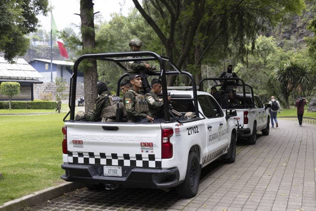 FIFA World Cup 2026 England Team Hotel Security FIFA World Cup 2026. England v Mexico in Mexico City. A High Security presecence to escort the England team to and from their last training session and the team hotel and keep them safe from assembled Mexico fans prior to the match with Mexico. 5th July 2026.  Copyright: xDarrenxFletcherx NINTCHDBPICT001093196228
