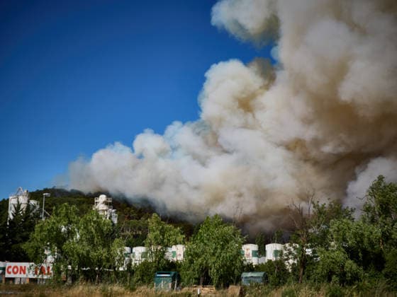 A large wildfire has been reported in Imárcoain, Navarre. View of the wildfire in Imárcoain on July 5, 2026, in Imárcoain, Elorz Valley, Navarre, Spain. Firefighters are currently working to extinguish a fire in a grain field that has spread to a wooded area in Imárcoain, which belongs to the Elorz Valley municipality. Emergency services received the alert at 4:49 p.m., and a response team consisting of firefighters, aircraft, environmental forest rangers, Local Police, and Regional Police. As a result, the AP 15 has been closed in both directions as a precaution. JULY 5, 2026 Imarcoain, Elorz Valley, Navarre Imarcoain, Elorz Valley, Navarre, Spain  Copyright: xEduardoxSanzx 7647238