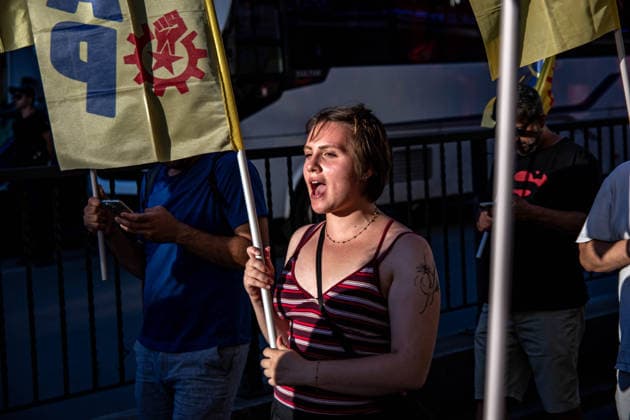 July 5, 2026, Istanbul, Istanbul, Turkey: Members and supporters of the No to NATO Coordination march during a demonstration under the slogan You Are Not Welcome, We Are Marching Against NATO in the Kadikoy district of Istanbul, Turkey, on July 5, 2026. The protest opposed NATO policies, militarization, and war, with participants carrying banners and chanting slogans during the march. Istanbul Turkey  - ZUMAt171 20260705_zip_t171_003 Copyright: xAbdullahxTepelix
