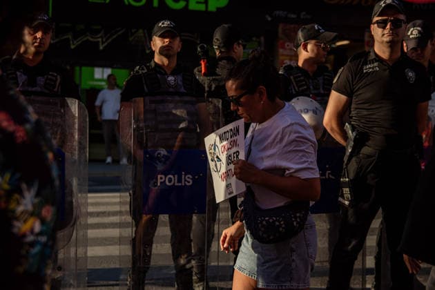 July 5, 2026, Istanbul, Istanbul, Turkey: Members and supporters of the No to NATO Coordination march during a demonstration under the slogan You Are Not Welcome, We Are Marching Against NATO in the Kadikoy district of Istanbul, Turkey, on July 5, 2026. The protest opposed NATO policies, militarization, and war, with participants carrying banners and chanting slogans during the march. Istanbul Turkey  - ZUMAt171 20260705_zip_t171_020 Copyright: xAbdullahxTepelix