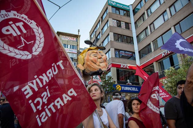 July 5, 2026, Istanbul, Istanbul, Turkey: Members and supporters of the No to NATO Coordination march during a demonstration under the slogan You Are Not Welcome, We Are Marching Against NATO in the Kadikoy district of Istanbul, Turkey, on July 5, 2026. The protest opposed NATO policies, militarization, and war, with participants carrying banners and chanting slogans during the march. Istanbul Turkey  - ZUMAt171 20260705_zip_t171_033 Copyright: xAbdullahxTepelix