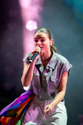 Lucía De la Puerta Performs at MADO 2026 Singer Lucía De la Puerta performs on stage at Plaza de las Reinas during MADO 2026 Madrid Pride on July 5, 2026, in Madrid, Spain. Lucía De la Puerta is an influencer, actress, singer, and medical school graduate. She describes herself as a mecatriz, went viral on TikTok, and has appeared in Netflix projects. She is an urban pop artist and a major advocate for LGBTQI+ visibility on social media. Diego Radamé Madrid, Spain Madrid, Spain Spain  Copyright: xDiegoxRadamÃ sx 7647940