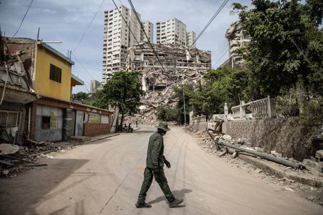 Devastation in Venezuela after twin earthquakes LA GUAIRA, VENEZUELA - JULY 5: A view of the catastrophic destruction across the Caraballeda and Caribe neighborhoods in the coastal city of La Guaira, Venezuela, on July 5, 2026, the area hardest hit by the recent 7.2 and 7.5 magnitude twin earthquakes. Cem Tekkesinoglu Anadolu La Guaira Venezuela. Editorial use only. Please get in touch for any other usage.  Copyright: x2026xAnadoluxCemxTekkesinoglux