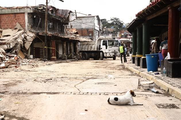 Earthquake Damage Remains Visible in El Junquito as Recovery Continues EL JUNQUITO, CARACAS, VENEZUELA JULY 5, 2026: Destroyed buildings and damaged infrastructure are seen in the El Junquito district of Caracas following the devastating twin earthquakes that struck Venezuela s northern Caribbean region on June 24. Recovery and damage assessment operations continue across affected communities. According to the latest official figures, at least 3,342 people have been killed, more than 16,400 injured, and over 17,000 left homeless as a result of the disaster. EL JUNQUITO Venezuela (Bolivarian Republic of) Copyright: x xLauraxdexChiclanax xJNAxPressx