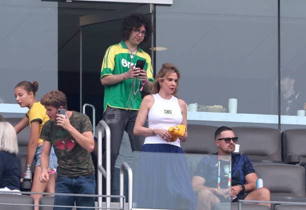 2026 World Cup - Lucas Jagger And Luciana Gimenez Mick Jagger s son Lucas Jagger with her mother Luciana Gimenez attend the match Brazil vs Norway FIFA World Cup 2026 at the New York New Jersey Stadium, NJ on July 5, 2026. Photo by Charles Guerin ABACAPRESS.COM East Rutherford NJ United States  Copyright: xGuerinxCharles ABACAx
