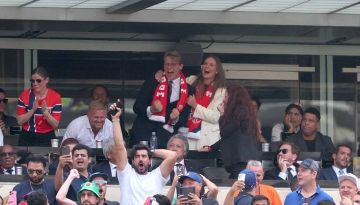 2026 World Cup - Princess Ingrid Alexandra and Prince Sverre Magnus of Norway Prince Sverre Magnus of Norway and Princess Ingrid Alexandra of Norway attend the match Brazil vs Norway FIFA World Cup 2026 at the New York New Jersey Stadium, NJ on July 5, 2026. Photo by Charles Guerin ABACAPRESS.COM East Rutherford NJ United States  Copyright: xGuerinxCharles ABACAx