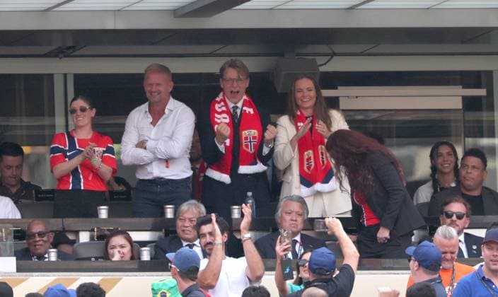2026 World Cup - Princess Ingrid Alexandra and Prince Sverre Magnus of Norway Princess Ingrid Alexandra of Norway and Prince Sverre Magnus of Norway attend the match Brazil vs Norway FIFA World Cup 2026 at the New York New Jersey Stadium, NJ on July 5, 2026. Photo by Charles Guerin ABACAPRESS.COM East Rutherford NJ United States  Copyright: xGuerinxCharles ABACAx