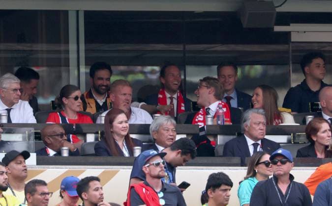 2026 World Cup - Princess Ingrid Alexandra and Prince Sverre Magnus of Norway Princess Ingrid Alexandra of Norway and Prince Sverre Magnus of Norway with New York Mayor Zohran Mamdani attend the match Brazil vs Norway FIFA World Cup 2026 at the New York New Jersey Stadium, NJ on July 5, 2026. Photo by Charles Guerin ABACAPRESS.COM East Rutherford NJ United States  Copyright: xGuerinxCharles ABACAx