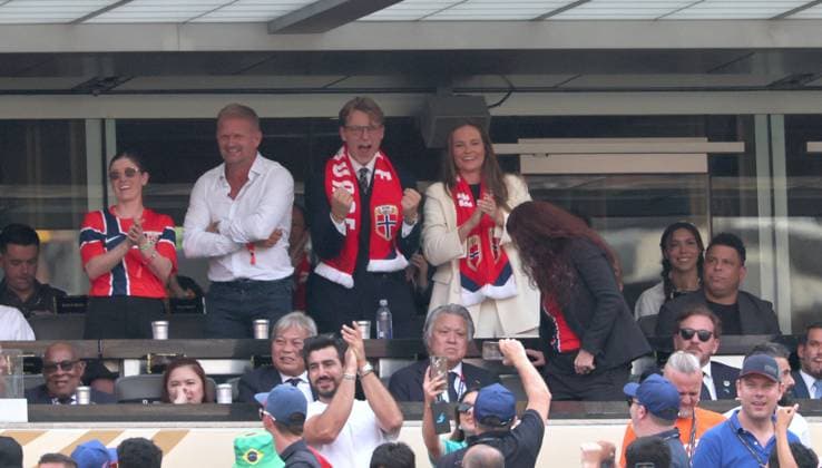 2026 World Cup - Princess Ingrid Alexandra and Prince Sverre Magnus of Norway Princess Ingrid Alexandra of Norway and Prince Sverre Magnus of Norway attend the match Brazil vs Norway FIFA World Cup 2026 at the New York New Jersey Stadium, NJ on July 5, 2026. Photo by Charles Guerin ABACAPRESS.COM East Rutherford NJ United States  Copyright: xGuerinxCharles ABACAx