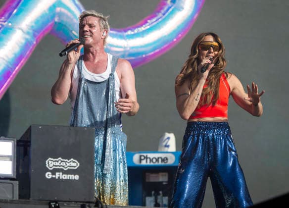 Scissor Sisters at BST Festival 05 July 2026 Scissor Sisters perform at American Express presents BST Hyde Park Festival in London on 5th July 2026. Guest appearance from Mel C. Jason Jake Shears Sellards lead vocals, Scott Babydaddy Hoffman bass guitar, Derek Del Marquis Gruen lead guitar., Credit:Zoran Veselinovic B4859 Avalon UK, London, Hyde Park  Copyright: xZoranxVeselinovicx xB4859x xAvalonx 1114743375