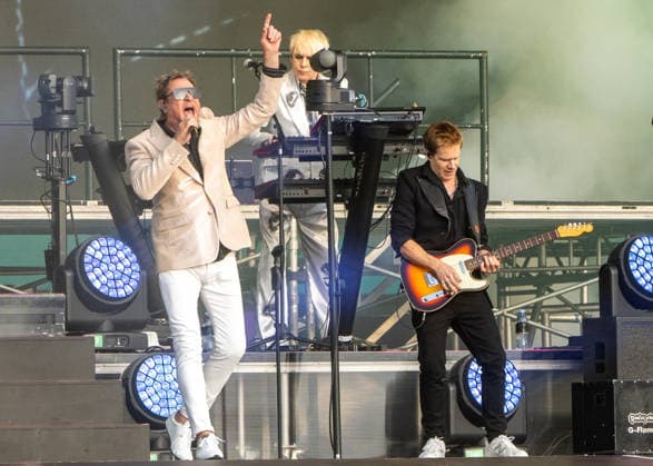 ***STRICTLY EDITORIAL USE ONLY*** Duran Duran (Simon Le Bon, Nick Rhodes and Dominic Brown) performs during BST Hyde Park at Hyde Park in London, England. UK. Sunday 5th July 2026. Copyright: xJamesxWarrenx DURAN DURAN - BST HYDE PARK1