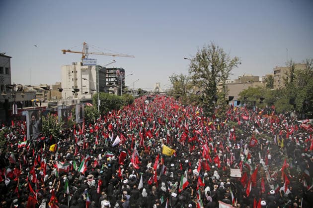 Farewell ceremony for former Iranian Supreme Leader Khamenei in Tehran TEHRAN, IRAN - JULY 6: Millions of people gather in the streets of Tehran, Iran, to attend the farewell ceremony for Iran s former Supreme Leader Ali Khamenei, who was killed in the attacks carried out by the United States and Israel, on July 6, 2026. The ceremony began early in the morning as mourners carrying Iranian flags and posters filled Damavand Avenue, Imam Hossein Square, Enghelab Square and Azadi Square in the capital. Participants expressed grief during the procession. Fatemeh Bahrami Anadolu Tehran Iran. Editorial use only. Please get in touch for any other usage.  Copyright: x2026xAnadoluxFatemehxBahramix