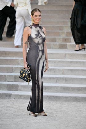 PFW Haute Couture Schiaparelli Outside Arrivals JR Chiara Ferragni arriving at the Schiaparelli show during Haute Couture Fashion Week in Paris, France, on 6 July 2026. Photo by Julien Reynaud APS-Medias ABACAPRESS.COM Paris France  Copyright: xReynaudxJulien APS-Medias ABACAx
