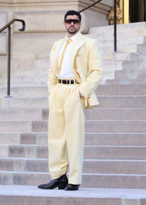 Bad Bunny Arrives at the Schiaparelli Fall Winter 2026–2027 Haute Couture Collection Fashion Show During Paris Fashion Week on July 6, 2026 Denis Guignebourg Bestimage Celebrities at the Schiaparelli Fall Winter 2026–2027 Haute Couture Collection fashion show, during Paris Fashion Week on July 6, 2026, Paris, France  Copyright: xDenisxGuignebourgx xBestimagexDenisxGuignebourgx xBestimagex