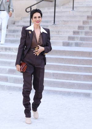 Farida Khelfa Arrives at the Schiaparelli Fall Winter 2026–2027 Haute Couture Collection Fashion Show During Paris Fashion Week on July 6, 2026 Denis Guignebourg Bestimage Celebrities at the Schiaparelli Fall Winter 2026–2027 Haute Couture Collection Fashion show, during Paris Fashion Week on July 6, 2026, Paris, France  Copyright: xDenisxGuignebourgx xBestimagexDenisxGuignebourgx xBestimagex