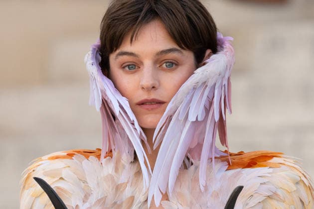 PFW HC Schiaparelli Outside Arrivals NB Emma Corrin arrived at the Schiaparelli Haute Couture Fall Winter 2026 2027 show as part of Paris Fashion Week on July 06, 2026 in Paris, France. Photo by Nasser Berzane ABACAPRESS.COM Paris France  Copyright: xBerzanexNasser ABACAx