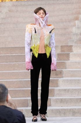 PFW HC Schiaparelli Outside Arrivals NB Emma Corrin arrived at the Schiaparelli Haute Couture Fall Winter 2026 2027 show as part of Paris Fashion Week on July 06, 2026 in Paris, France. Photo by Nasser Berzane ABACAPRESS.COM Paris France  Copyright: xBerzanexNasser ABACAx