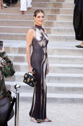 PFW HC Schiaparelli Outside Arrivals NB Chiara Ferragni arrived at the Schiaparelli Haute Couture Fall Winter 2026 2027 show as part of Paris Fashion Week on July 06, 2026 in Paris, France. Photo by Nasser Berzane ABACAPRESS.COM Paris France  Copyright: xBerzanexNasser ABACAx
