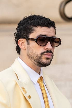 PFW HC Schiaparelli Outside Arrivals NB Bad Bunny arrived at the Schiaparelli Haute Couture Fall Winter 2026 2027 show as part of Paris Fashion Week on July 06, 2026 in Paris, France. Photo by Nasser Berzane ABACAPRESS.COM Paris France  Copyright: xBerzanexNasser ABACAx