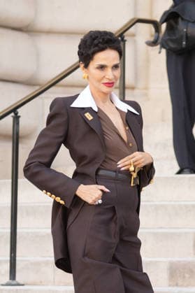 PFW HC Schiaparelli Outside Arrivals NB Farida Khelfa arrived at the Schiaparelli Haute Couture Fall Winter 2026 2027 show as part of Paris Fashion Week on July 06, 2026 in Paris, France. Photo by Nasser Berzane ABACAPRESS.COM Paris France  Copyright: xBerzanexNasser ABACAx