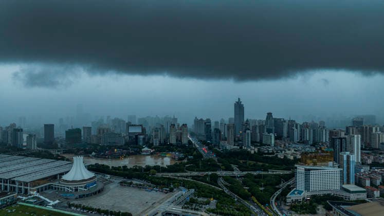 Typhoon Maysak NANNING, CHINA - JULY 6, 2026 - The sky over Qingxiu District is shrouded in dark clouds affected by Typhoon Maysak in Qingxiu District, Nanning City, Guangxi Province, China on the evening of July 6, 2026. Nanning Guangxi China  Copyright: xCFOTOx i1783365200689