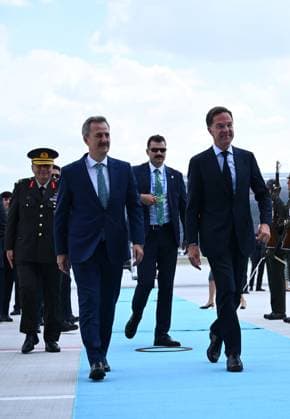 Ahead of 36th NATO Summit in Ankara ANKARA, TURKIYE - JULY 06: NATO Secretary General Mark Rutte arrives at Ankara Airport ahead of the 36th NATO Heads of State and Government Summit in Ankara, Turkiye, on July 06, 2026. Rutte was greeted by Presidential Defense Industries Directorate Haluk Gorgun, upon his arrival at the airport. Abdullah Guclu Anadolu Ankara Turkey. Editorial use only. Please get in touch for any other usage.  Copyright: x2026xAnadoluxAbdullahxGuclux