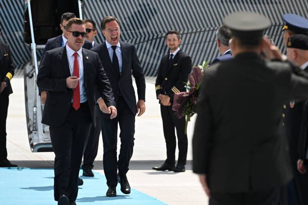 Ahead of 36th NATO Summit in Ankara ANKARA, TURKIYE - JULY 06: NATO Secretary General Mark Rutte arrives at Ankara Airport ahead of the 36th NATO Heads of State and Government Summit in Ankara, Turkiye, on July 06, 2026. Rutte was greeted by Presidential Defense Industries Directorate Haluk Gorgun, upon his arrival at the airport. Abdullah Guclu Anadolu Ankara Turkey. Editorial use only. Please get in touch for any other usage.  Copyright: x2026xAnadoluxAbdullahxGuclux