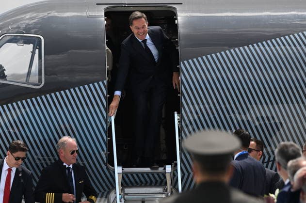 Ahead of 36th NATO Summit in Ankara ANKARA, TURKIYE - JULY 06: NATO Secretary General Mark Rutte arrives at Ankara Airport ahead of the 36th NATO Heads of State and Government Summit in Ankara, Turkiye, on July 06, 2026. Rutte was greeted by Presidential Defense Industries Directorate Haluk Gorgun, upon his arrival at the airport. Abdullah Guclu Anadolu Ankara Turkey. Editorial use only. Please get in touch for any other usage.  Copyright: x2026xAnadoluxAbdullahxGuclux