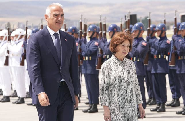 Ahead of 36th NATO Summit in Ankara ANKARA, TURKIYE - JULY 06: North Macedonian President Gordana Siljanovska-Davkova arrives at Ankara Airport ahead of the 36th NATO Heads of State and Government Summit in Ankara, Turkiye, on July 06, 2026. Rutte was greeted by Turkish Culture and Tourism Minister Mehmet Nuri Ersoy, upon his arrival at the airport. Metin Aktas Anadolu Ankara Turkey. Editorial use only. Please get in touch for any other usage.  Copyright: x2026xAnadoluxMetinxAktasx