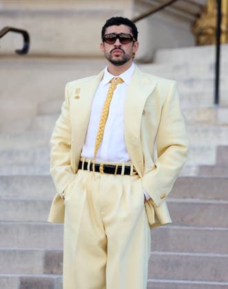Schiaparelli - Outside Arrivals Bad Bunny during Day One of Paris Fashion Week - Haute Couture Spring Summer 2026 2027 on July 06, 2026 in Paris, France.  Copyright: xDidierxFereyx
