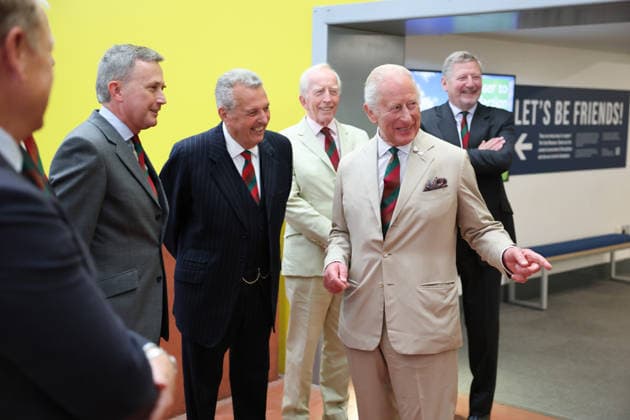 King Charles visits the Royal Tank Regiment s Families Day BOVINGTON, DORSET - JULY 06: King Charles III meets former RTR and museum staff in the exhibition hall during The Royal Tank Regiment s Families Day at the Tank Museum on July 06, 2026 in Bovington, Dorset. (Photo by Chris Jackson Getty Images)King Charles visits the Royal Tank Regiment s Families Day at the Tank Museum, Bovington, Dorset, UK, on the 6th July 2026. Picture by Chris Jackson WPA-Pool Bovington Tank Museum Dorset United Kingdom  WHA-0830