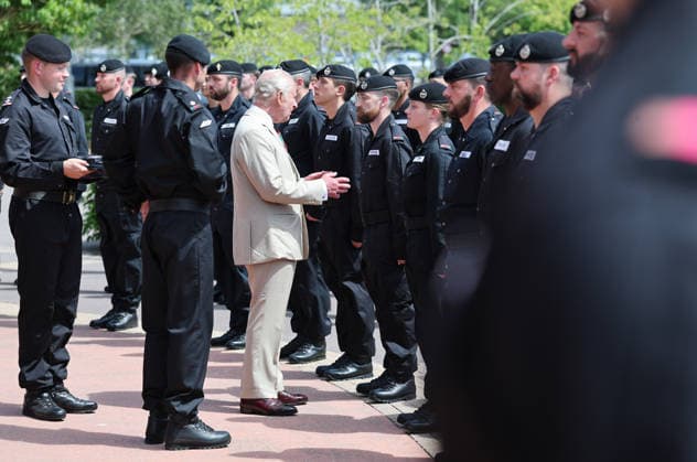 King Charles visits the Royal Tank Regiment s Families Day BOVINGTON, DORSET - JULY 06: King Charles III meets RTR soldiers on parade during The Royal Tank Regiment s Families Day at the Tank Museum on July 06, 2026 in Bovington, Dorset. (Photo by Chris Jackson Getty Images)King Charles visits the Royal Tank Regiment s Families Day at the Tank Museum, Bovington, Dorset, UK, on the 6th July 2026. Picture by Chris Jackson WPA-Pool Bovington Tank Museum Dorset United Kingdom  WHA-0830