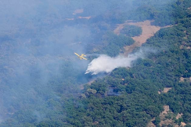 A wildfire in Grazalema, Cádiz, forces the evacuation of the Hotel Fuerte and triggers Emergency Phase 1. Aerial resources from the Infoca Plan are working to extinguish the wildfire in Grazalema. July 6, 2026, in Grazalema, Cádiz, Andalusia, Spain A dozen aerial resources, including helicopters and airplanes, are working to extinguish the wildfire that broke out in the municipality of Grazalema, Cádiz, specifically in the El Alamillo area, which has forced the evacuation of the Hotel Fuerte and led to the emergency phase being raised to Operational Phase 1 July 6, 2026 Joaquí Grazalema, Cádiz, Andalusia, Spain Grazalema, Cádiz, Andalusia, Spain Spain  Copyright: xJoaquinxCorcherox 7649887