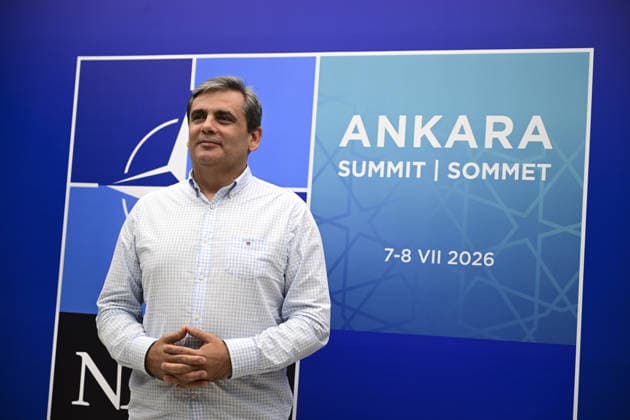 Ahead of 36th NATO Summit in Ankara ANKARA, TURKIYE - JULY 6: Montenegrin Foreign Minister Ervin Ibrahimovic arrives at Esenboga Airport ahead of the 36th NATO Heads of State and Government Summit in Ankara, Turkiye, on July 6, 2026.? Mehmet Futsi Anadolu Ankara Turkey. Editorial use only. Please get in touch for any other usage.  Copyright: x2026xAnadoluxMehmetxFutsix