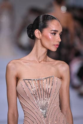 PFW - Tamara Ralph Runway in Paris FA A model walks the runway the Autumn-Winter 2027 2028 couture collection by Tamara Ralph during the Paris Fashion Week, on July 6, 2026. Photo by Firas Abdullah ABACAPRESS.COM Paris Ile-de-France France  Copyright: xAbdullahxFiras ABACAx