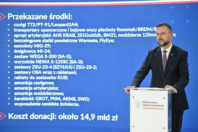 RECORD DATE NOT STATED !!!! NO RUSSIA !!!! 06.07.2026 KONFERENCJA PRASOWA MINISTRA OBRONY NARODOWEJ I WICEPREMIERA --- Press conference by the Polish Minister of National Defence and the Polish Deputy Prime Minister regarding support for Ukraine WLADYSLAW KOSINIAK KAMYSZ W SPRAWIE WSPARCIA UKRAINY SPRZET WOJSKOWY WOJSKO DONACJE DONACJA DLA UKRAINY FOT DAMIAN BURZYKOWSKI NEWSPIX.PL NEWSPIX.PL --- newspix.pl 