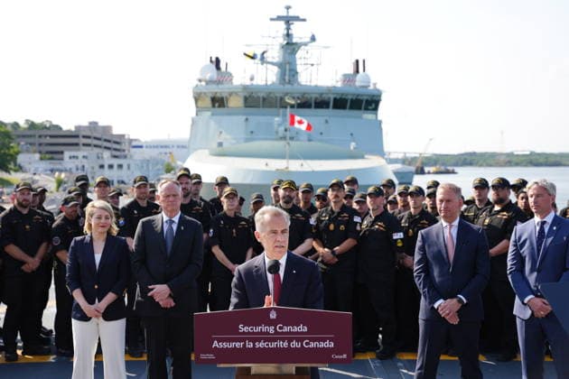 July 6, 2026, Halifax, Ns, Canada: Prime Minister Mark Carney makes an announcement at HMC Dockyard in Halifax on Monday, July 6, 2026. Halifax Canada  - ZUMAc35_ 20260706_zaf_c35_069 Copyright: xDarrenxCalabresex