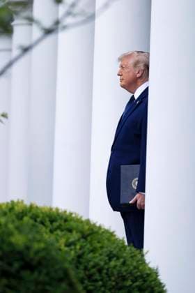 US President Donald J. Trump pauses as he walks from the Oval Office to deliver remarks on Trump Accounts at a Rose Garden Club luncheon at the White House in Washington, DC, USA, 06 July 2026. Trump Accounts grant eligible US children born between 2026 and 2028 $1000.00 to fund starter IRAs. Copyright: xShawnxThewx xPoolxviaxCNPx MediaPunchx