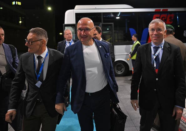 Ahead of 36th NATO Summit in Ankara ANKARA, TURKIYE - JULY 7: Croatian Foreign Minister Gordan Grlic Radman (C) arrives at Esenboga Airport ahead of the 36th NATO Heads of State and Government Summit to be held in Ankara, Turkiye, on July 7, 2026. Hakan Nural Anadolu Ankara Turkey. Editorial use only. Please get in touch for any other usage.  Copyright: x2026xAnadoluxHakanxNuralx