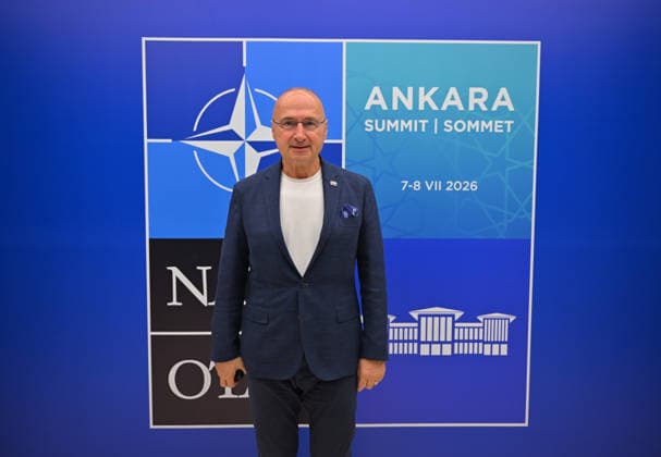 Ahead of 36th NATO Summit in Ankara ANKARA, TURKIYE - JULY 7: Croatian Foreign Minister Gordan Grlic Radman arrives at Esenboga Airport ahead of the 36th NATO Heads of State and Government Summit to be held in Ankara, Turkiye, on July 7, 2026. Hakan Nural Anadolu Ankara Turkey. Editorial use only. Please get in touch for any other usage.  Copyright: x2026xAnadoluxHakanxNuralx