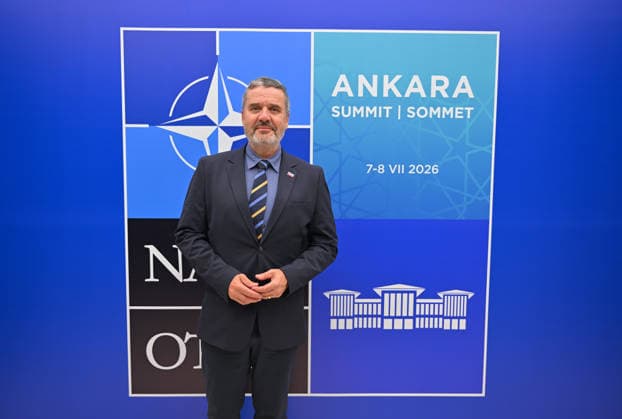 Ahead of 36th NATO Summit in Ankara ANKARA, TURKIYE - JULY 7: Slovenian Foreign Minister Tone Kajzer arrives at Esenboga Airport ahead of the 36th NATO Heads of State and Government Summit to be held in Ankara, Turkiye, on July 7, 2026. Hakan Nural Anadolu Ankara Turkey. Editorial use only. Please get in touch for any other usage.  Copyright: x2026xAnadoluxHakanxNuralx