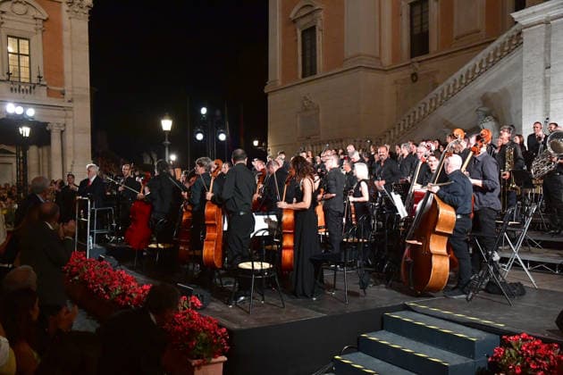 IPA86455840 - Rome, Piazza del Campidoglio: Nicola Piovani’s Tribute Concert to Ennio Morricone. Pictured: Nicola Piovani  Copyright: xVincenzoxLandix xVincenzoxLandix 86455840
