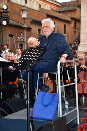 IPA86455610 - Rome, Piazza del Campidoglio: Nicola Piovani’s Tribute Concert to Ennio Morricone. Pictured: Nicola Piovani  Copyright: xVincenzoxLandix xVincenzoxLandix 86455610