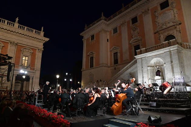 IPA86455793 - Rome, Piazza del Campidoglio: Nicola Piovani’s Tribute Concert to Ennio Morricone. Pictured: Nicola Piovani  Copyright: xVincenzoxLandix xVincenzoxLandix 86455793